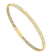 14K Yellow Gold Flexible DIamond Bangle Bracelet